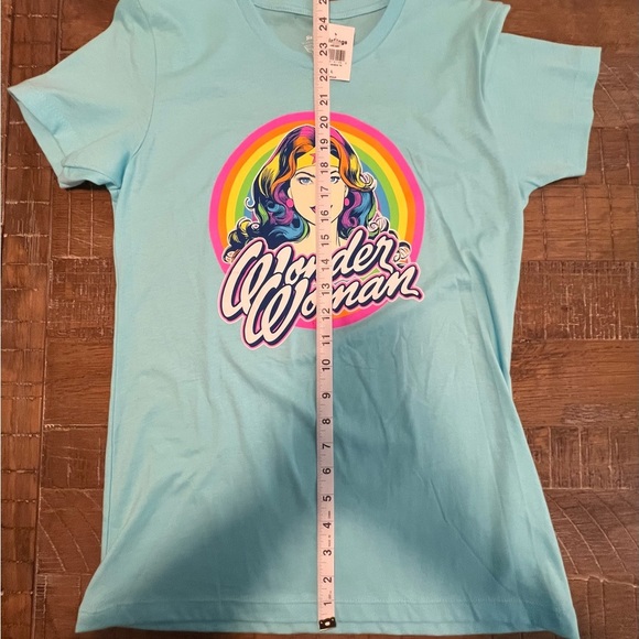 Wonder Woman Pride Graphic Tee - Light Blue NWT Size Large - Picture 5 of 6